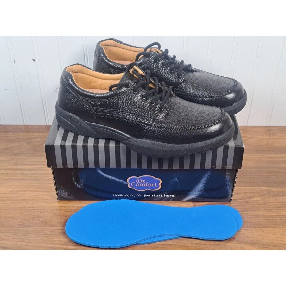 NEW Dr. Comfort 8710 ‘STALLION’ Black Leather Diabetic Shoes For Men Size 9.5w